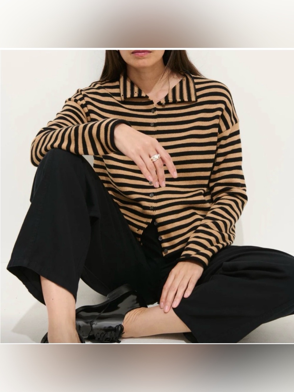 Alex Mill Taylor Striped Cardigan in Cotton Cashmere